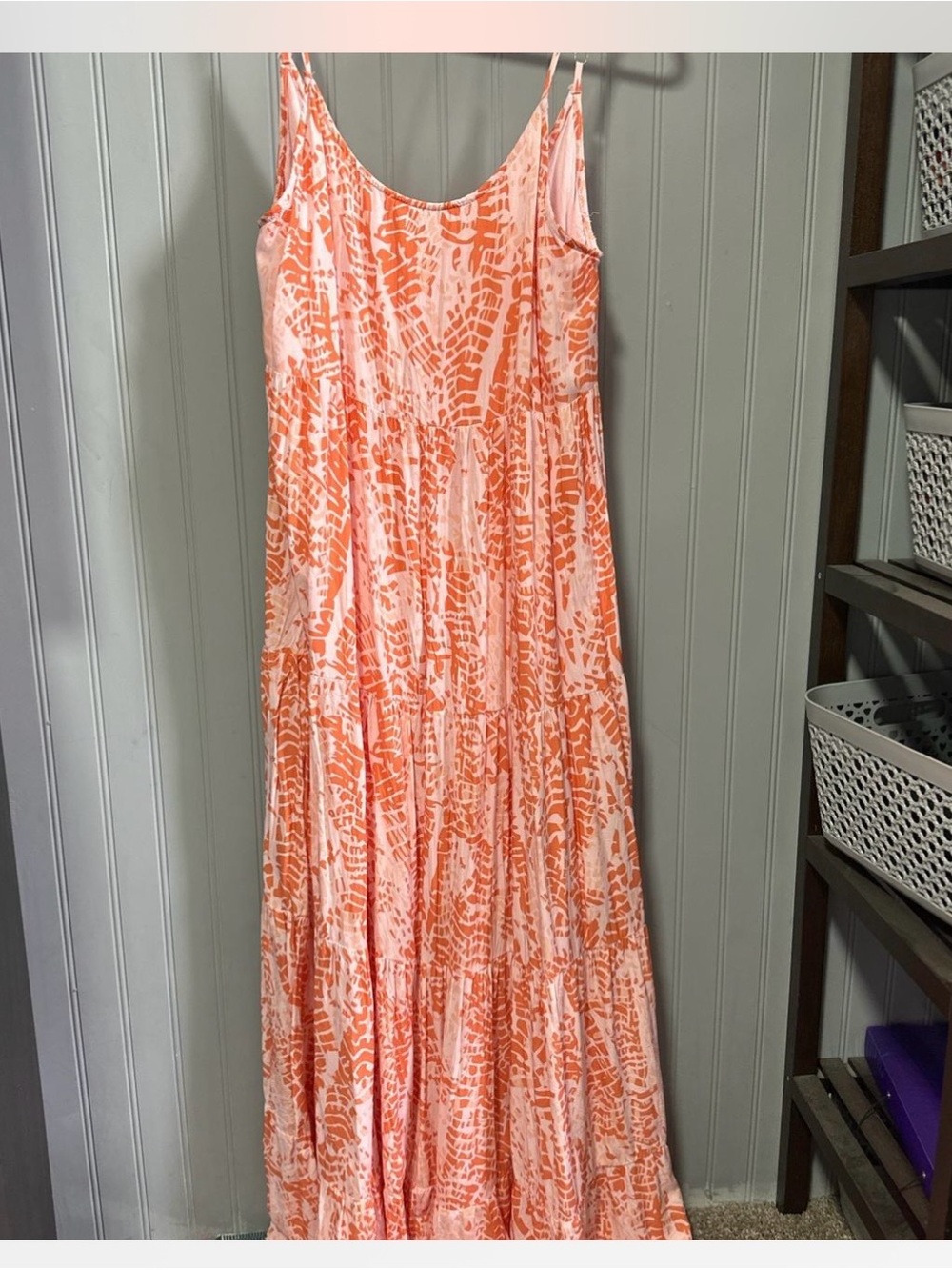 Women's Coral Print Maxi Dress - Brand Unspecified